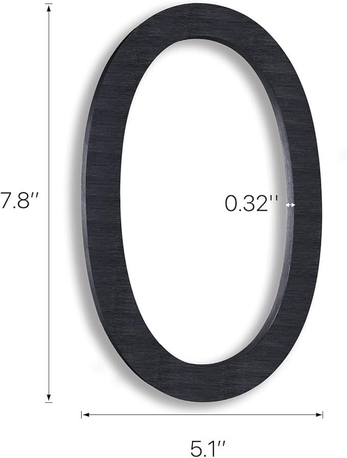 Floating Steel House Numbers 8"