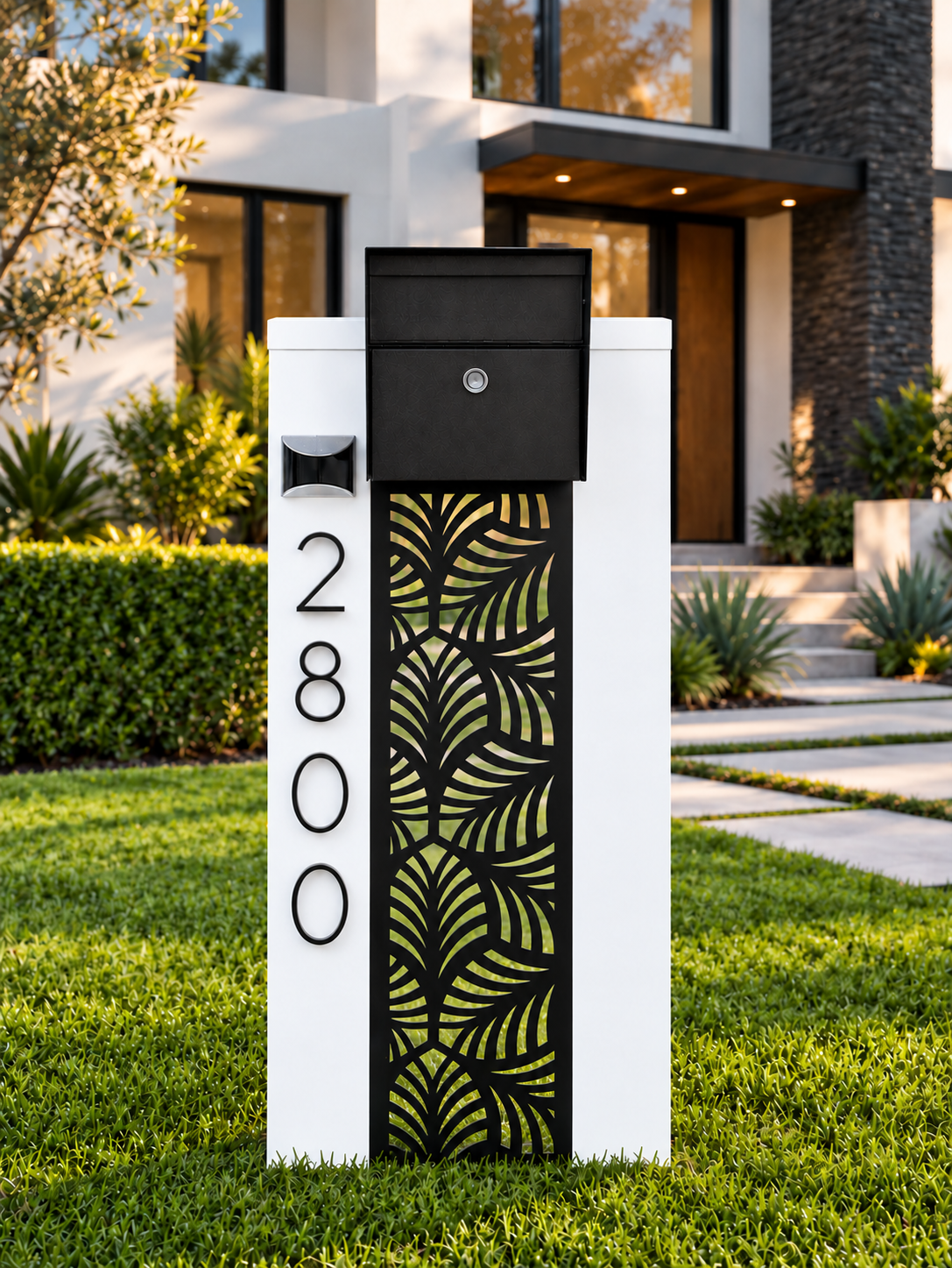 twin silhouette with Fern waterjet-cut panel