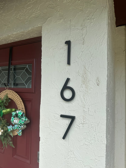 Floating Steel House Numbers 6"