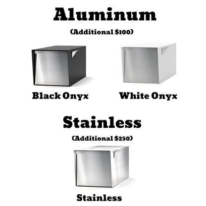 Aluminum and Stainless Mailbox Options - Black Onyx, White Onyx, Stainless Onyx